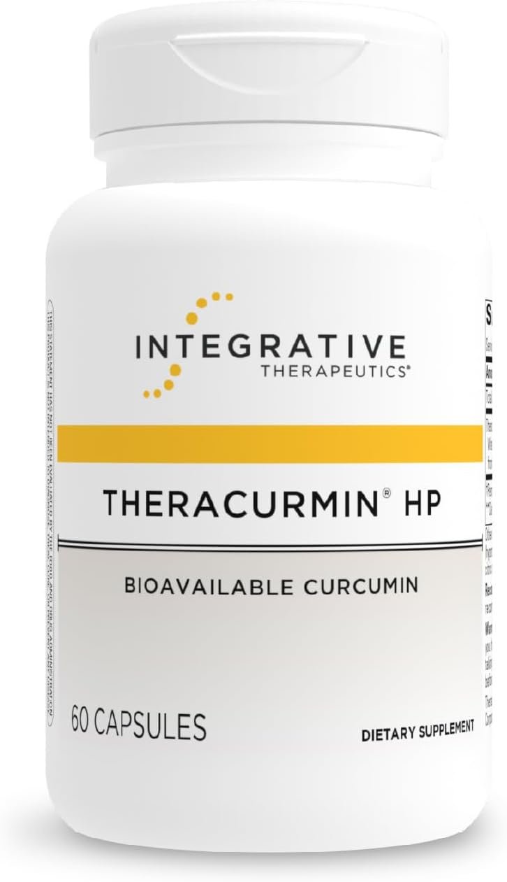 Integrative Therapeutics Theracurmin HP – Turmeric Supplement for Heart & Joint Health Support* – Muscle Recovery Support* – Non-Soy, Dairy-Free & Gluten-Free – 60 Capsules (30 Servings)
