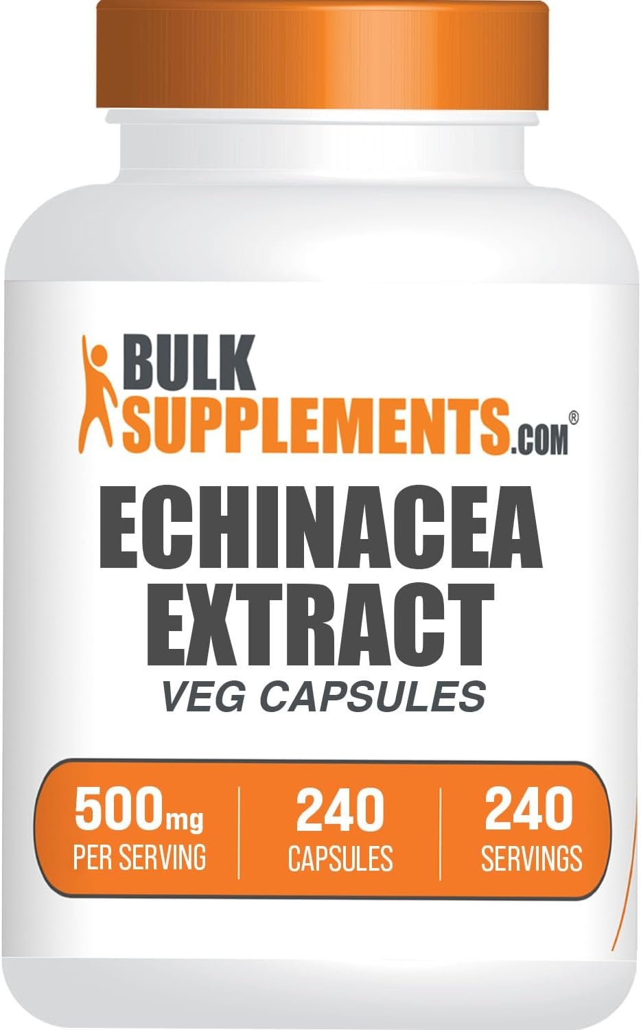 BulkSupplements.com Echinacea Extract Capsules – Echinacea Supplement, Echinacea Capsules 500mg – Immune Support, Gluten Free, 1 Capsule per Serving, 240 Capsules (Pack of 1)