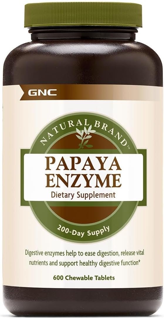 GNC Natural Brand Papaya Enzyme, Supports Healthy Digestive Function, 600 Tablets