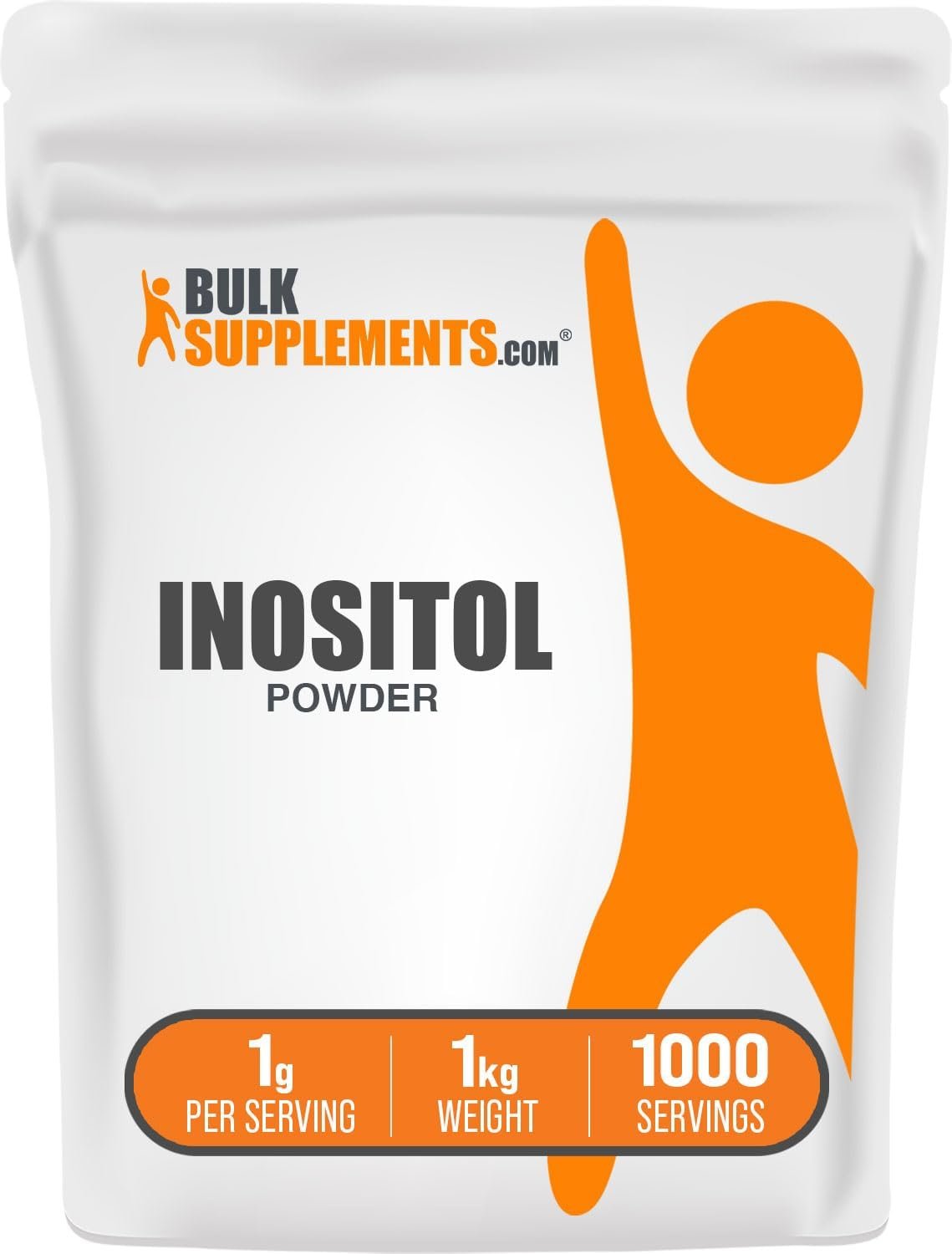 BulkSupplements.com Inositol Powder – Inositol Supplement, Vitamin B8 Supplement – Unflavored & Gluten Free, 1g per Serving, 1kg (2.2 lbs) (Pack of 1)