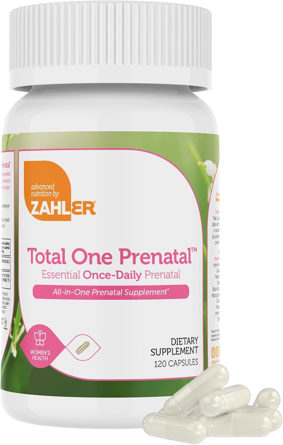 Zahler – Total One Prenatal Vitamins for Women (120 Count) Daily Multi Vitamin Prenatals with Folic Acid, Iron, Zinc & 19 Other Essential Vitamins & Minerals – Kosher Pre Natal Multivitamin Capsules
