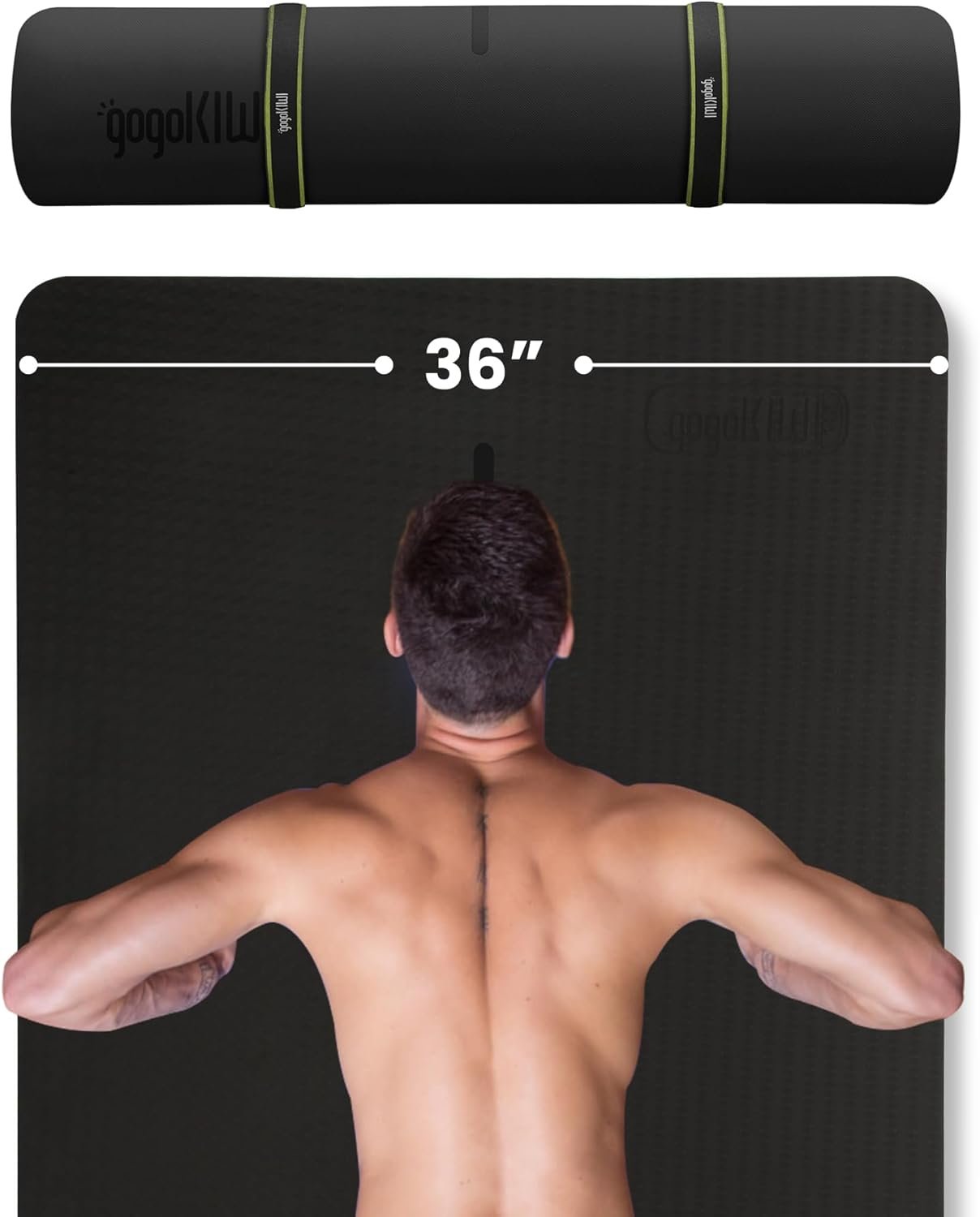 Extra Wide Yoga Mat for Men Women (72″L x 36″W) Non Slip Fitness & Exercise Mat with Alignment Marks for Yoga, Pilates, Floor Workouts