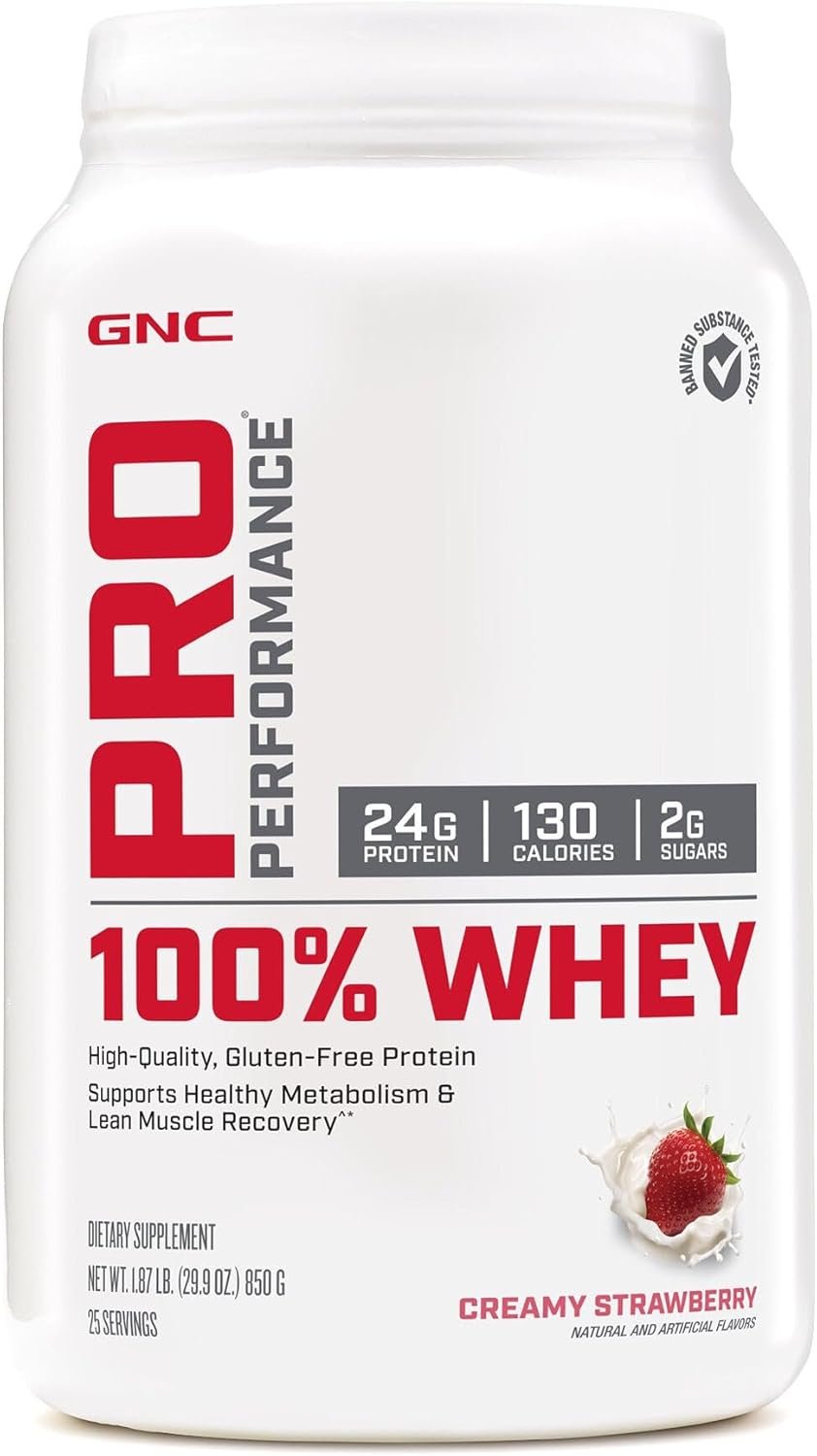 GNC Pro Performance 100% Whey – Creamy Strawberry (25 Servings)