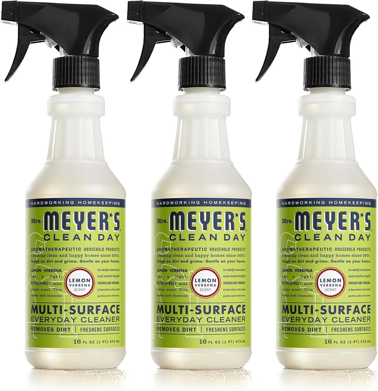 MRS. MEYER’S CLEAN DAY All-Purpose Cleaner Spray, Cruelty Free Formula, Lemon Verbena, 16 fl. oz – Pack of 3