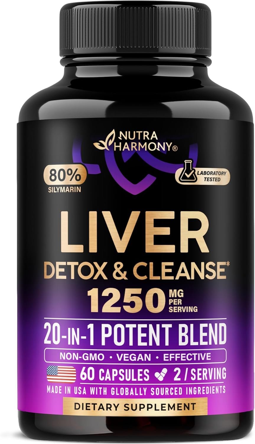 Liver Cleanse Detox & Repair – Milk Thistle | Dandelion | Artichoke | TUDCA | Glutathione & NAC – Effective Liver Health Supplement | 80% Silymarin – Laboratory Tested, Vegan – Made in USA 60 Capsules