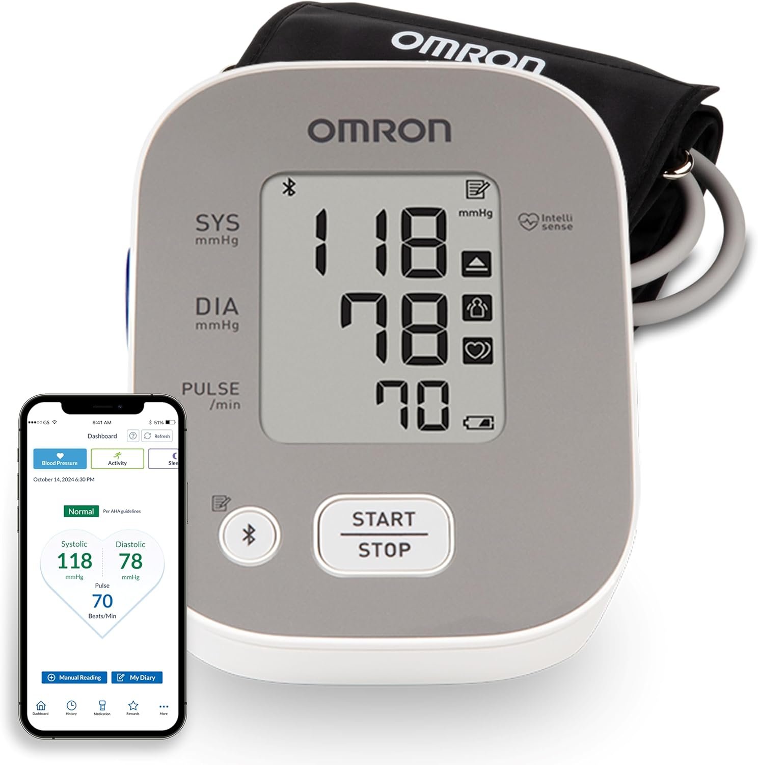 OMRON Bronze Blood Pressure Monitor for Home Use & Upper Arm Blood Pressure Cuff – #1 Doctor & Pharmacist Recommended Brand – Clinically Validated – Connect App