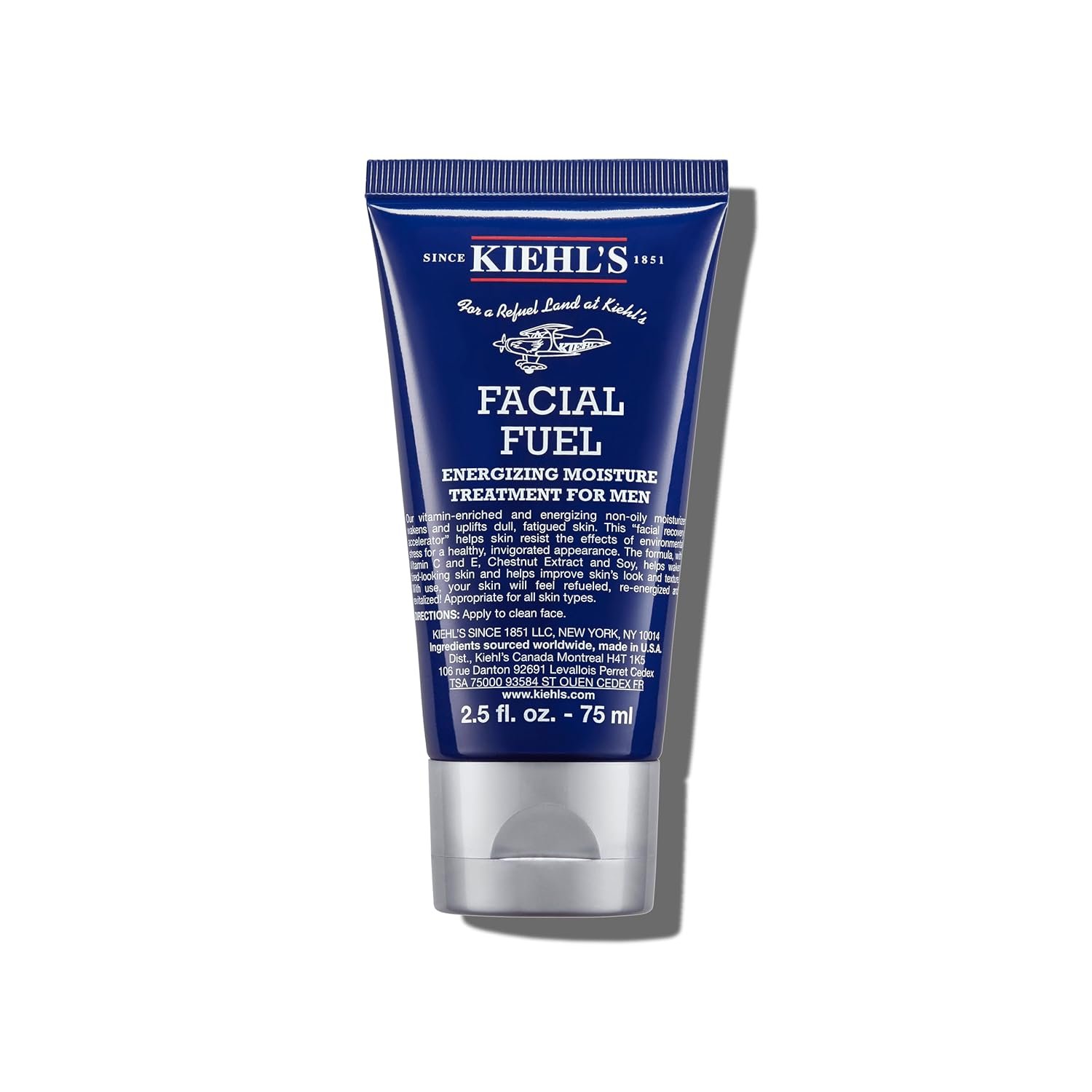 Kiehl’s Facial Fuel Moisturizer, Men’s Face Cream, with Vitamin C and Caffeine that Contain Antioxidants to Help Energize and Reduce Dullness, Non-Greasy, Paraben-free, Sulfate-free