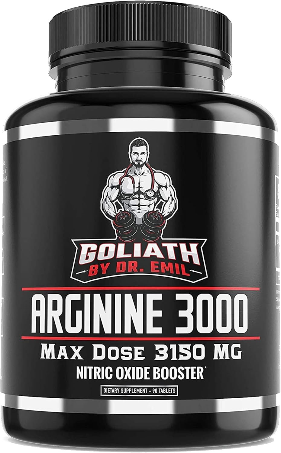 Dr. Emil – L Arginine (3150mg) Highest Capsule Dose – Nitric Oxide Supplement for Vascularity, Endurance and Heart Health (AAKG and HCL) – 90 Tablets