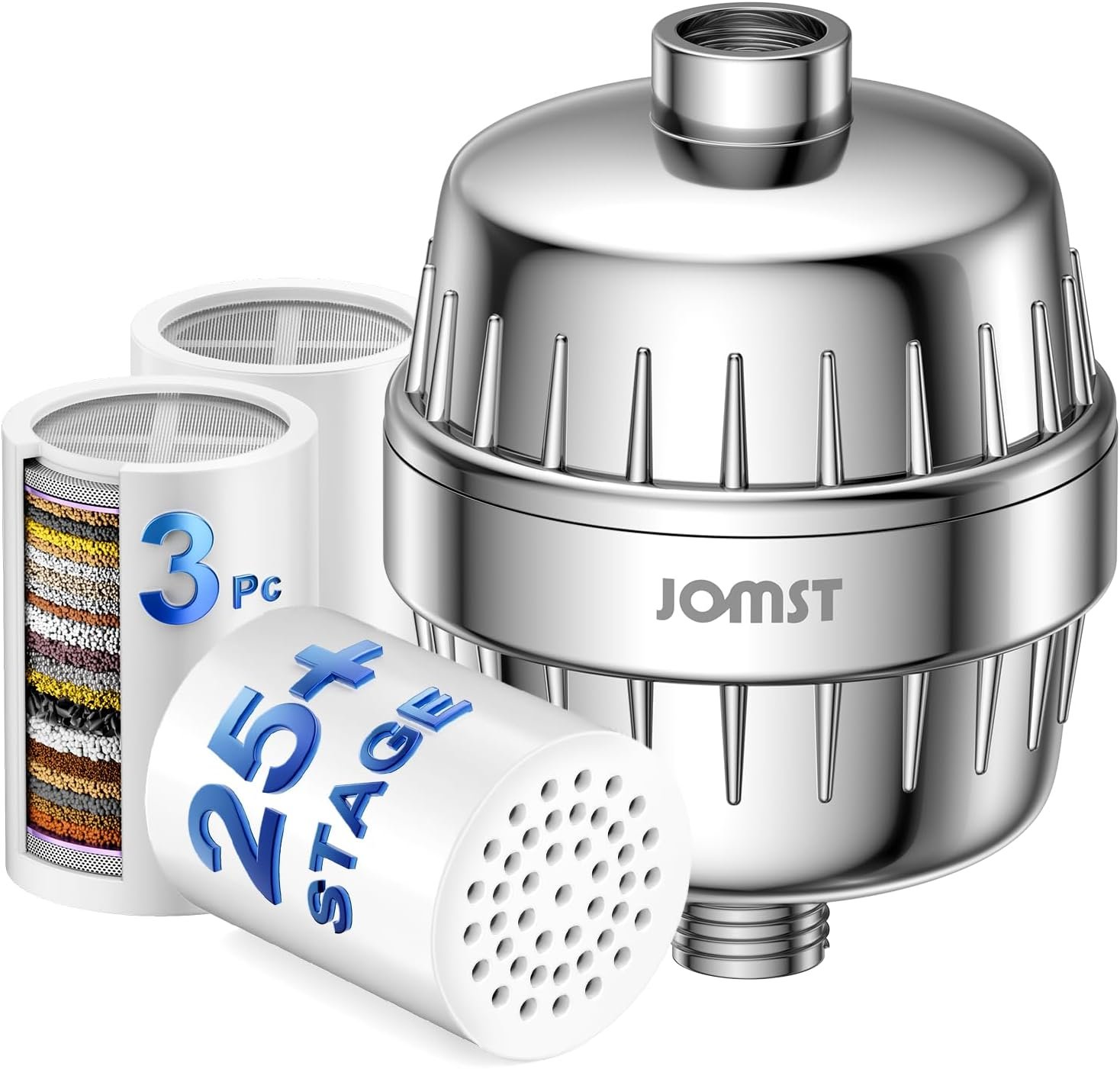 25 Plus Stages Shower Filter with 3 Cores – Maximize Shower Water Filter Filtration & Reduce 97.45% Chlorine – The Ultimate Shower Head Filter for Softer Skin & Shinier Hair