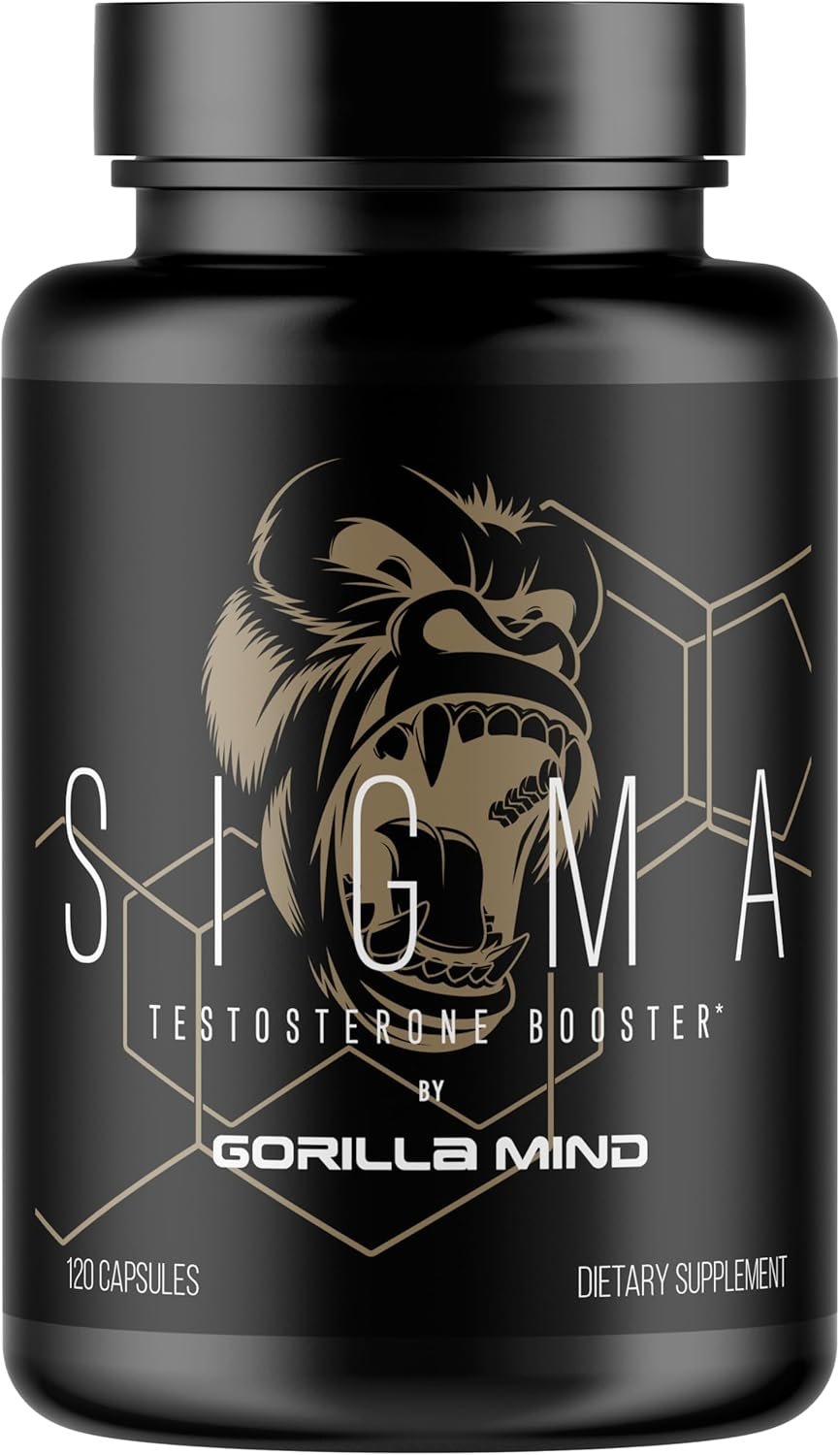 Gorilla Mind Sigma Testosterone Booster – Made with Tongkat Ali and Fadogia Agrestis Extract to Support Higher Testosterone Level (120 Capsules)