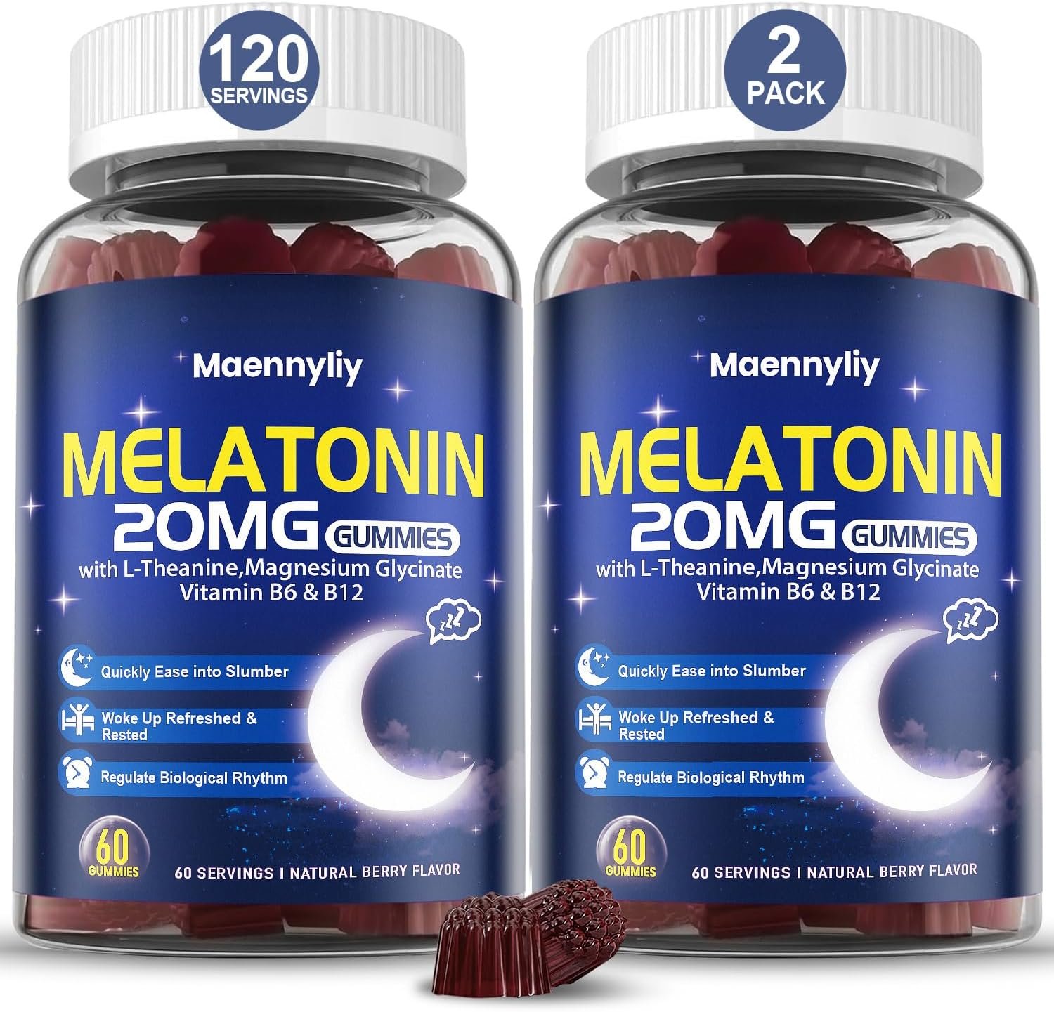 Melatonin 20mg Gummies for Adults – Sugar Free Melatonin Gummies Extra Strength with L-Theanine, Magnesium, Ashwagandha, Turmeric, D3 & Zinc – Non-Habit Forming
