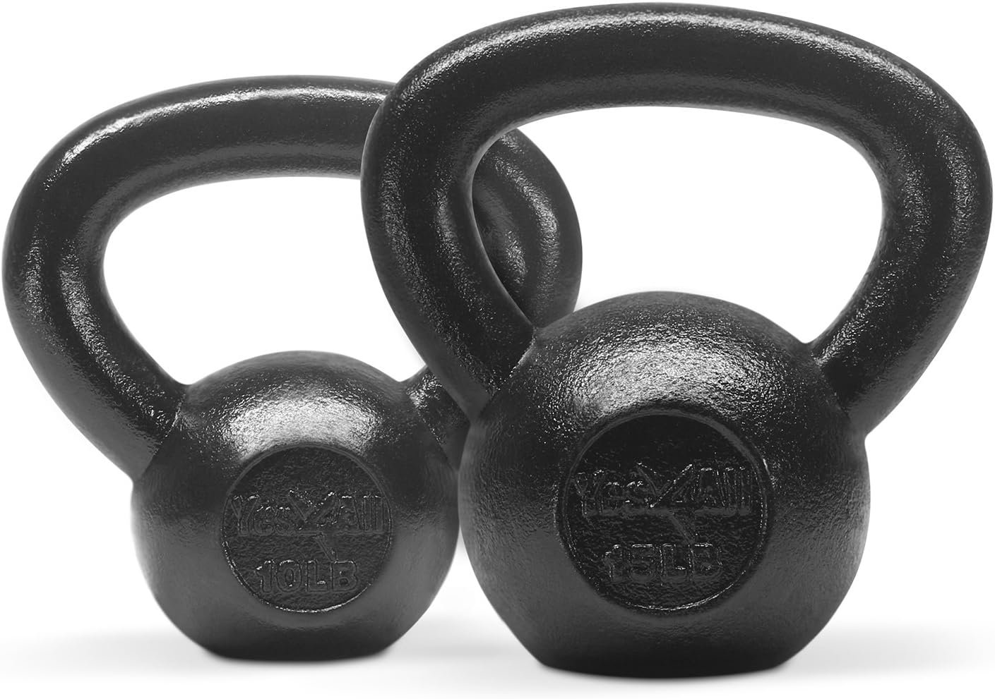 Yes4All Kettlebell Sets, 5 – 10 – 15 – 20 – 25 – 30 LB Cast Iron Strength Training Kettlebells, Wide Handles & Flat Bottom, Multi-Level from Beginners to Pros for Strength Training & Home Gym