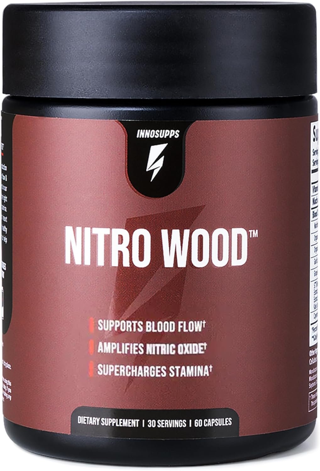 InnoSupps Nitro Wood – Supports Healthy Blood Flow | Nitric Oxide Supplement | Natural Immune Support | (60 Vegetarian Capsules)
