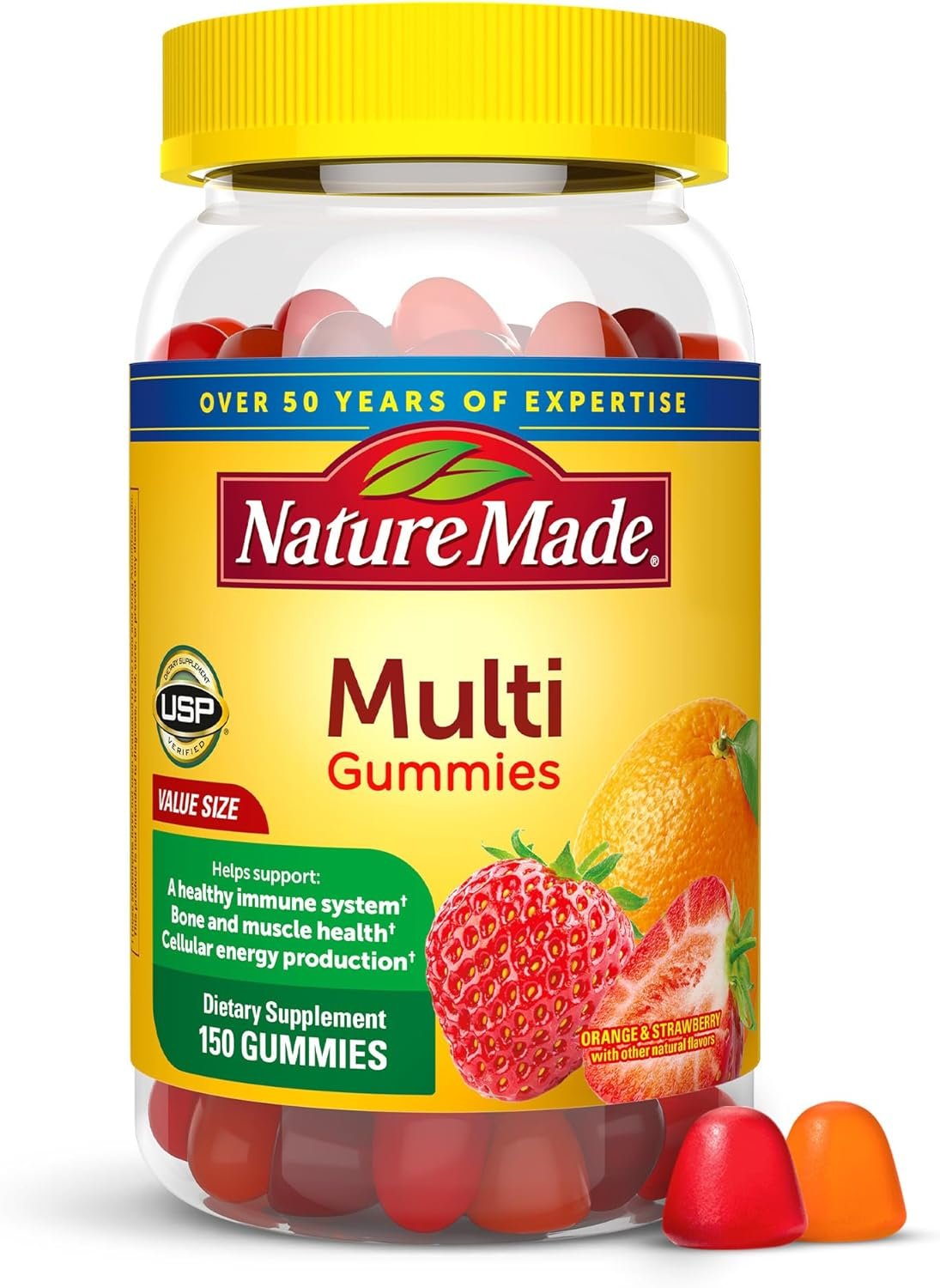 Nature Made Multivitamin Gummies, Mens & Womens Gummy Vitamins & Minerals, Adult Multivitamin Gummy, Daily Nutritional Support, 150 Vitamin Gummies, 75 Day Supply