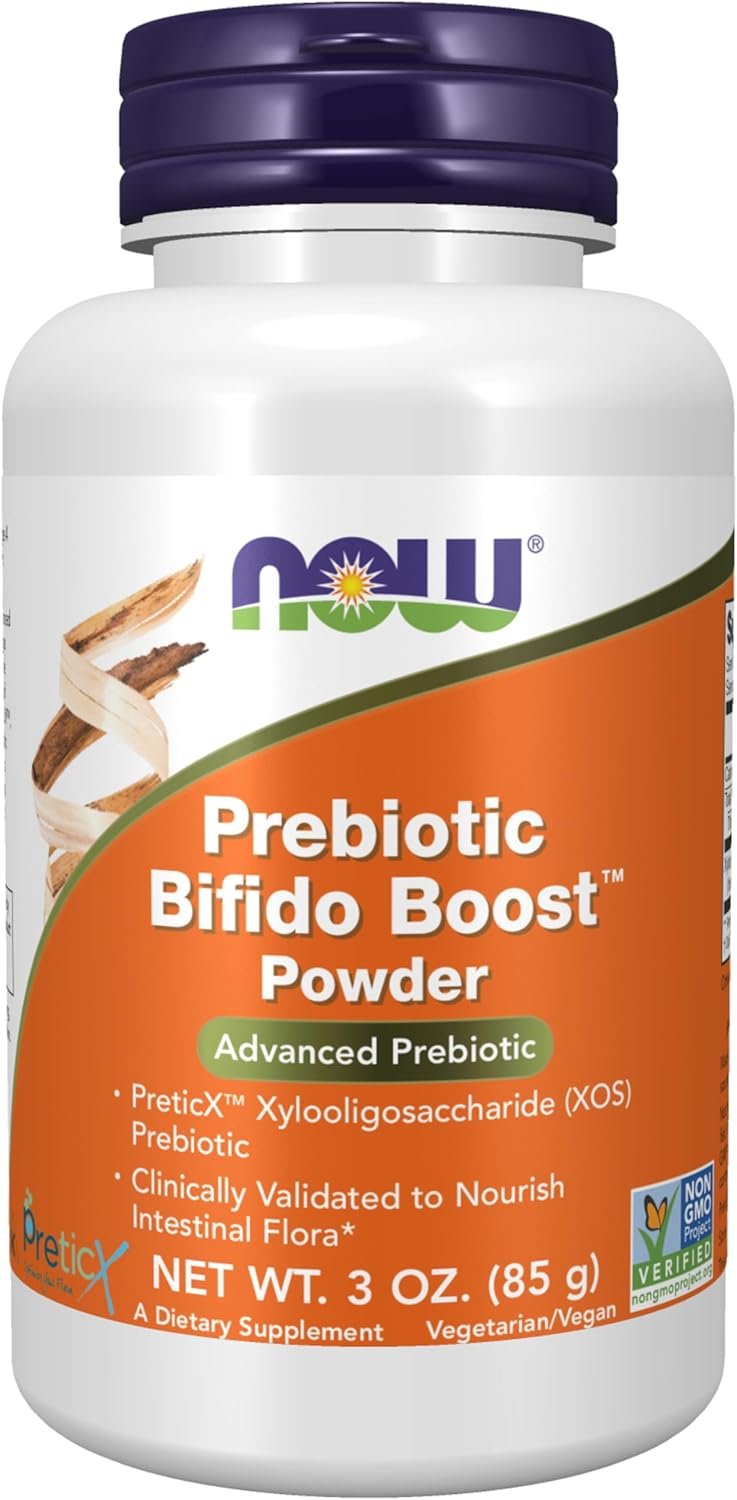 NOW Foods Supplements, Prebiotic Bifido Boost with PreticX™ Xylooligosaccharide (XOS) Prebiotic, Powder, 3-Ounce
