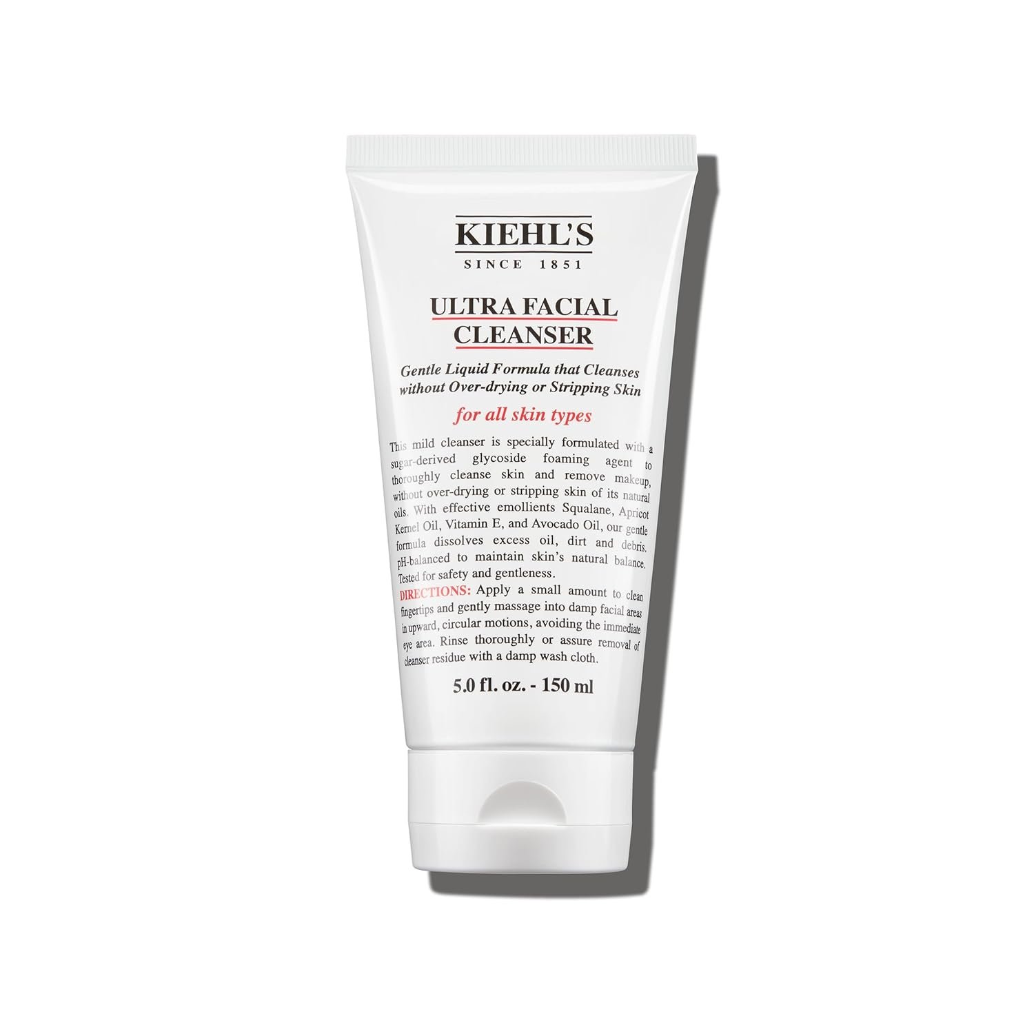 Kiehl’s Ultra Facial Cleanser, Lightweight Foamy Facial Cleanser, Enriched Formula that Replenishes Skin Barrier, Gently Exfoliates and Moisturizes, Suitable for All Skin Types, Paraben Free