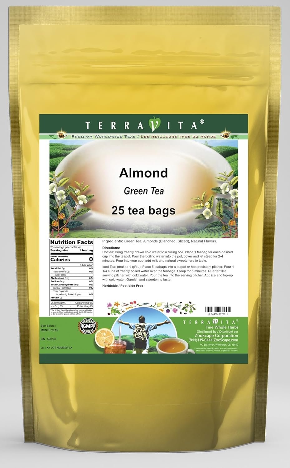 Almond Green Tea (25 tea bags, ZIN: 529738)