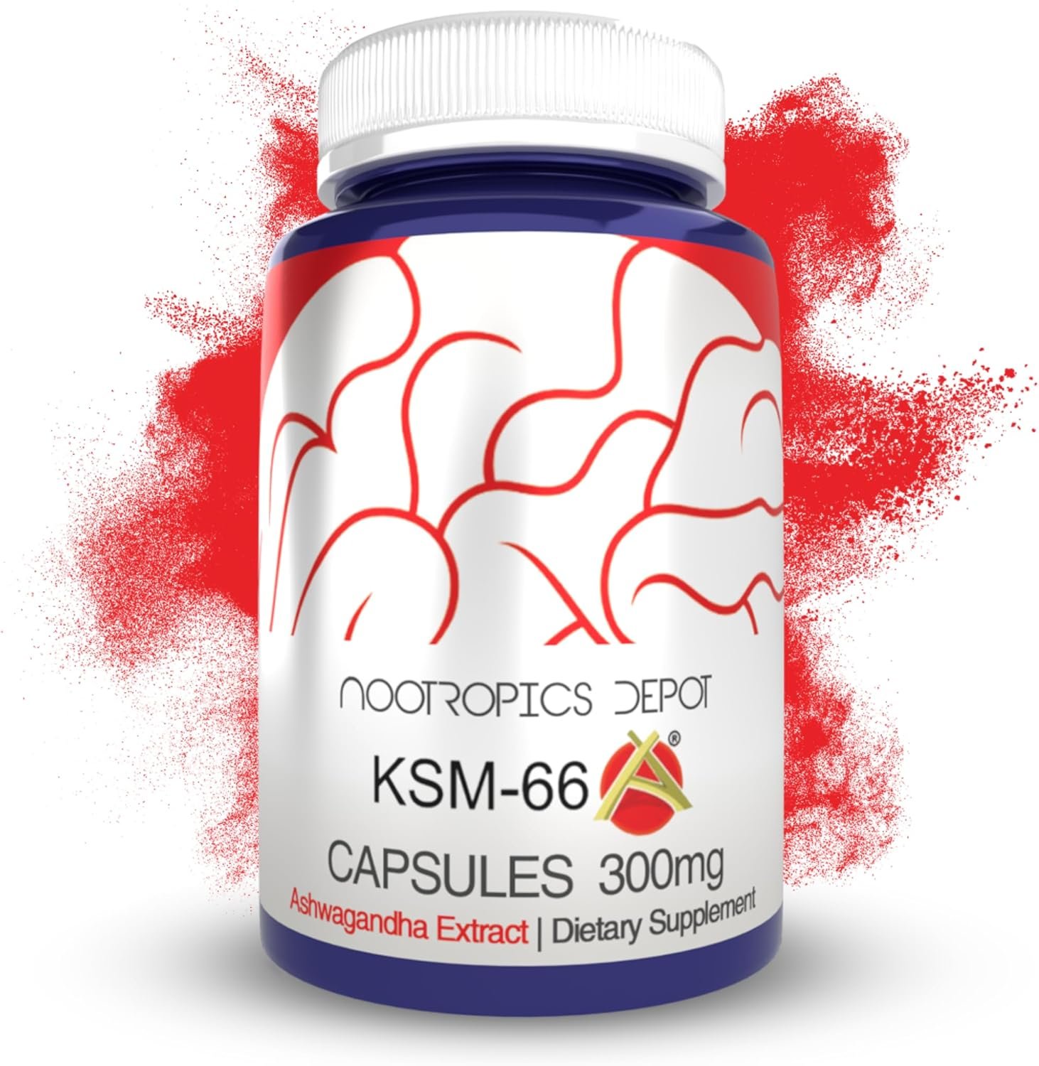 Nootropics Depot KSM-66 Ashwagandha Capsules | 300mg | 180 Count | Withania somnifera Extract | Ayurvedic Herb | Adaptogen Supplement | Stress + Promote Relaxation* | Energy, Memory + Focus