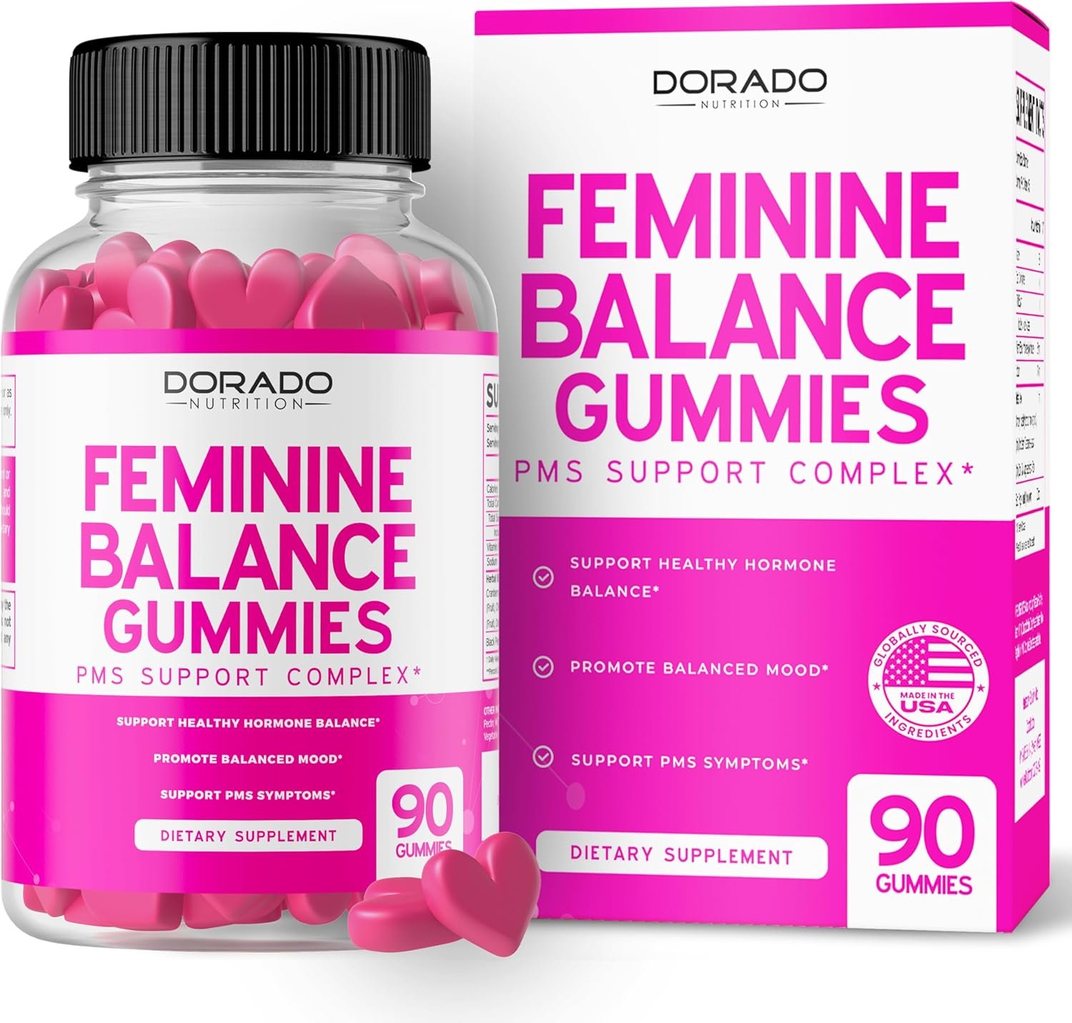 Feminine Balance For Women Gummies & PMS Gummies (90 Count) – Natural Feminine Balance for Women – Cramps, Bloating, Mood Swings, Hot Flashes – Formulated with Cranberry, Dong Quai & Chasteberry