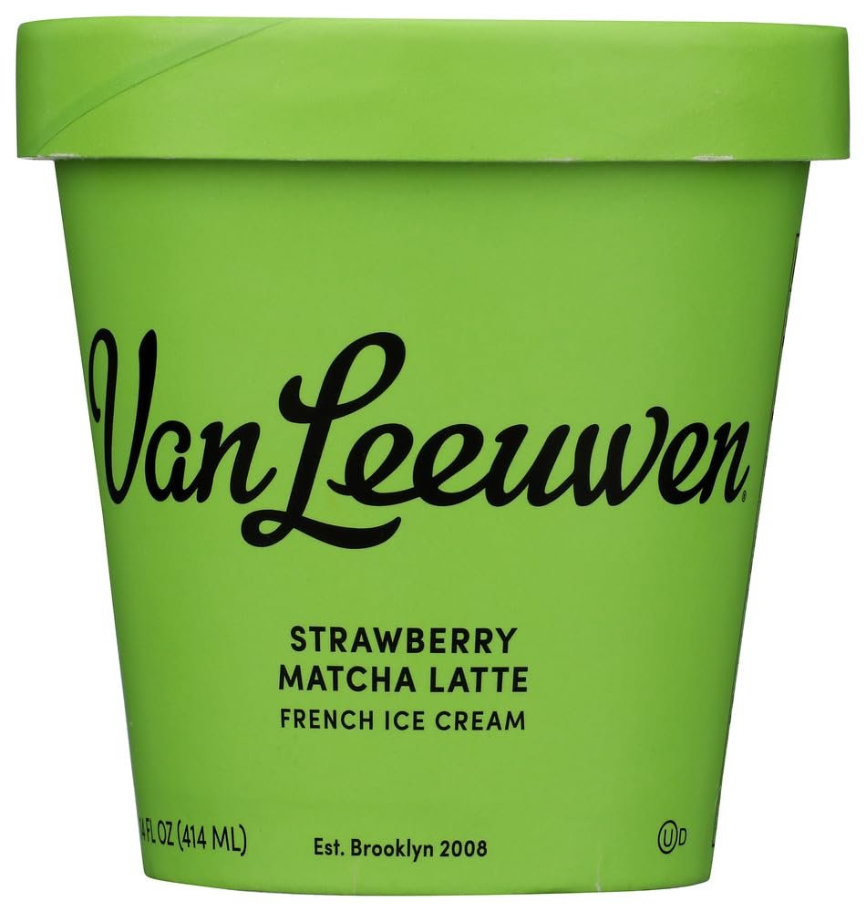 VAN LEEUWEN Strawberry Matcha Latte Ice Cream, 14 FZ