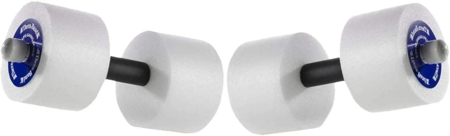 THERABAND Water Weights, Aquatic Dumbbells for Pool Fitness, 2 Foam Weights with Padded Grip for Water Aerobics, Therapy, Workouts, Pool Exercise Equipment, Aqua Training