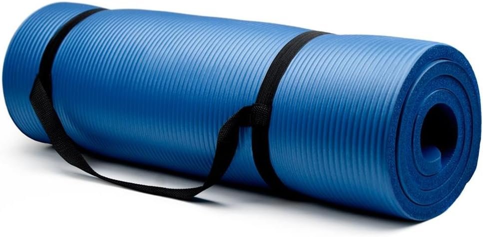 Crown Sporting Goods 3/4-Inch Extra Thick Yoga Mat with No Stick Ridge