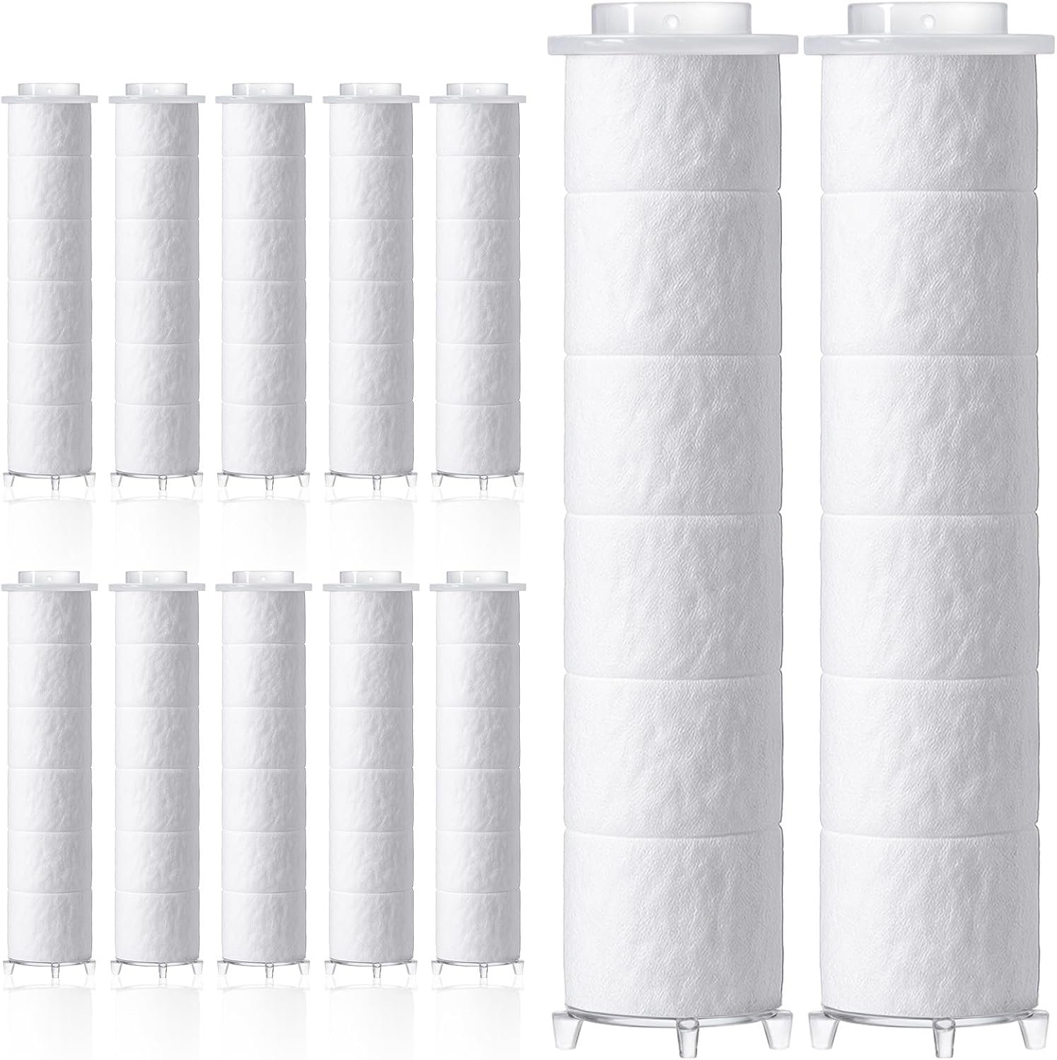 12 PCS Shower Handheld PP Cotton Filter Cartridge, Shower Head Filters 3.6 Inch Detachable Propeller Hydro Jet Showers Head Filter High Pressure Handheld Vortex Turbo Fan Showers Heads Filters