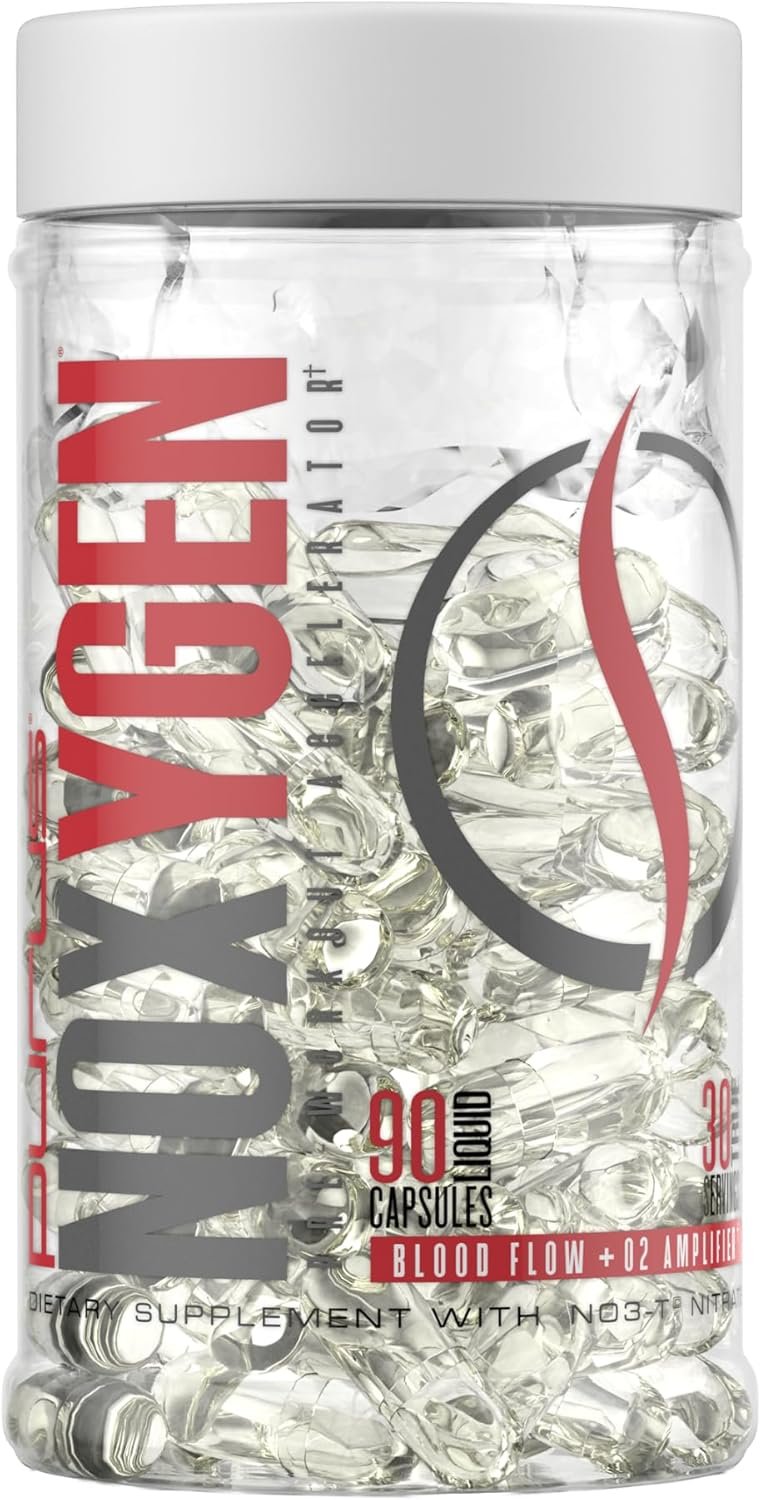Purus Labs NOXygen Liquid Capsules Pre-Workout Accelerator | Nitric Oxide Pump Pills | Blood Flow & Oxygen Amplifier | 30 Servings, 90 Capsules