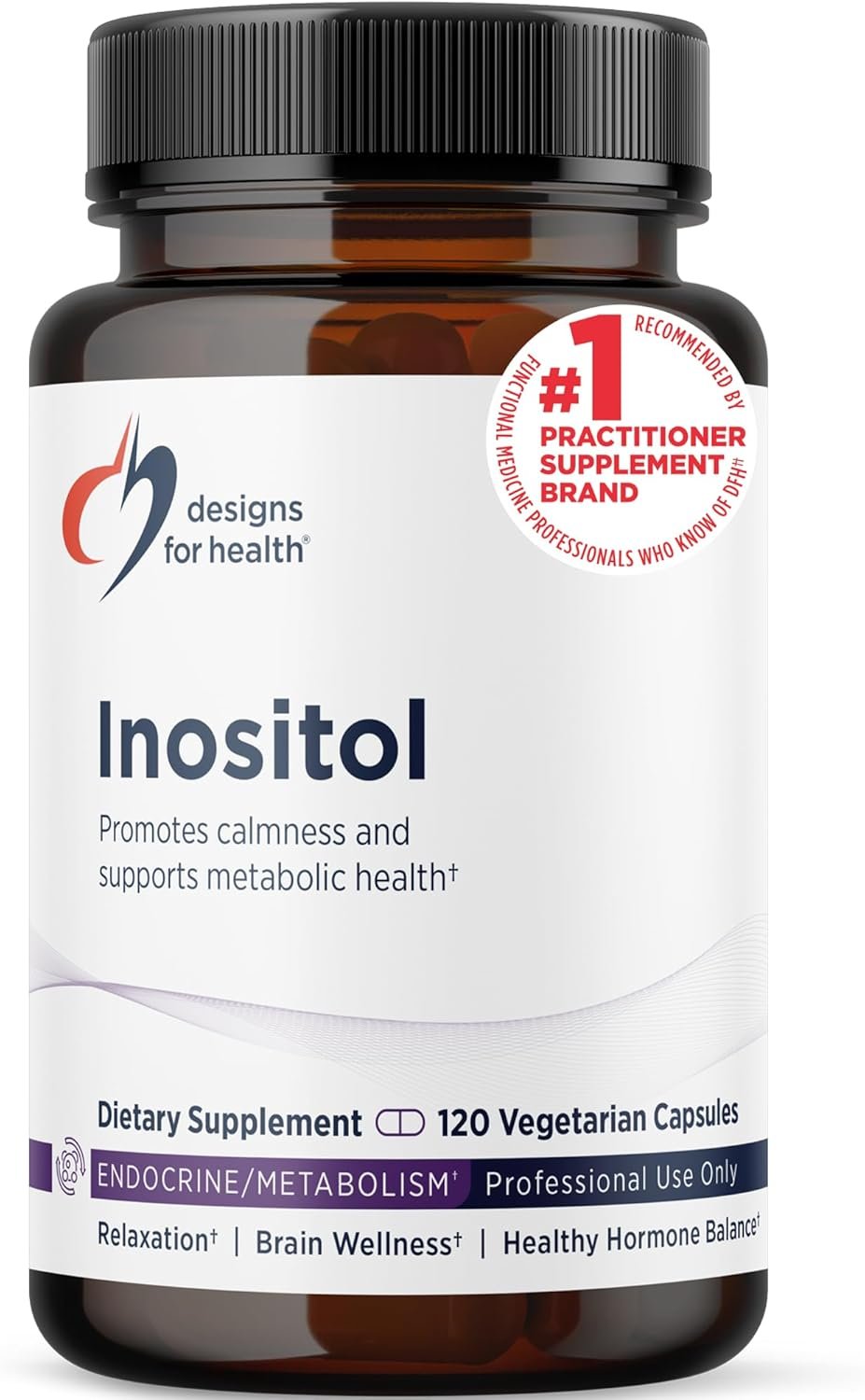 Designs for Health Inositol Capsules – 900mg per Capsule Inositol Dietary Supplement for Female Hormone Support, Relaxation & Liver Health Support – Brain Support Supplement (120 Capsules)