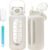 64oz Glass Water Bolttles with Straw Half Gallon Large Motivational Water Bottle with Time Marker Sports Water Bottles with Silicone Sleeve and Handle Lid Water Jug for Gym Workout