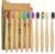 10 Color Soft Bristles Natural Bamboo Toothbrushes Set, Premium BPA Free for Best Clean, Eco-Friendly, Plastic-Free, Vegan, Biodegradable & Compostable Charcoal Wooden