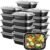 GUSTO [12 oz – 50 Count 1-Compartment Meal Prep Containers with Lids – Reusable, Microwaveable, Dishwasher & Freezer Safe, BPA-Free Food Storage Boxes for Portion Control (Formerly Comfy Package)