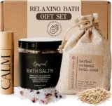 Soulistic Root Revitalizing Bath Set – Wellness Products with Tranquil Essential Oil Roller, Oatmeal Lavender Soak, Epsom Salts with Essential Oils, Ready-to-Gift Premium Box, Ideal Holiday Spa Gift