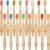 Boao 16 Pcs Kids Bamboo Toothbrush Soft Bristle Natural Toothbrush Wooden for Kids with Colorful Bristles and Ergonomic Animal Designs Handles