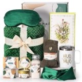 Self Care Gift Basket for Women Birthday Relaxing Spa Set Gifts with Luxury Flannel Blanket Sympathy Care Package Get Well Soon Thinking of You for Mom Wife Sister Best Friend Grandma