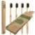Biodegradable Eco-Friendly Natural Bamboo Charcoal Toothbrushes – Pack of 4 – Numbered – Charcoal Infused Bristles