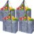 VENO 4 Pack Reusable Grocery Bags, Heavy-Duty Shopping Bags with Handles, Bags for Shopping Cart with Hard Bottom to Stand Upright, Foldable, Multi-Purpose(Gray, 4 Pack)